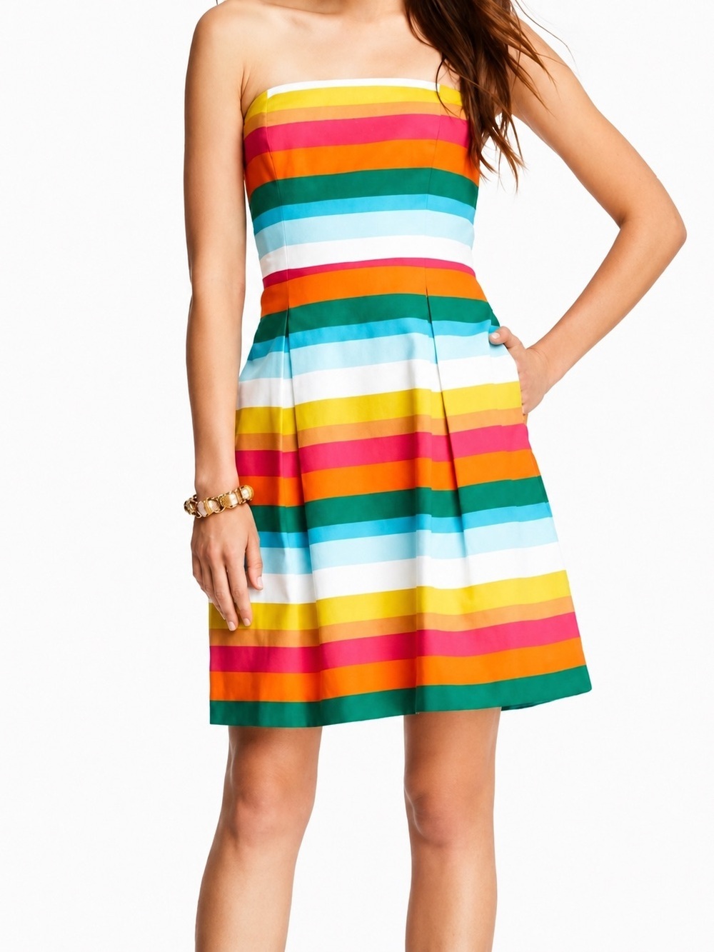 Trina Turk striped strapless dress, size 6